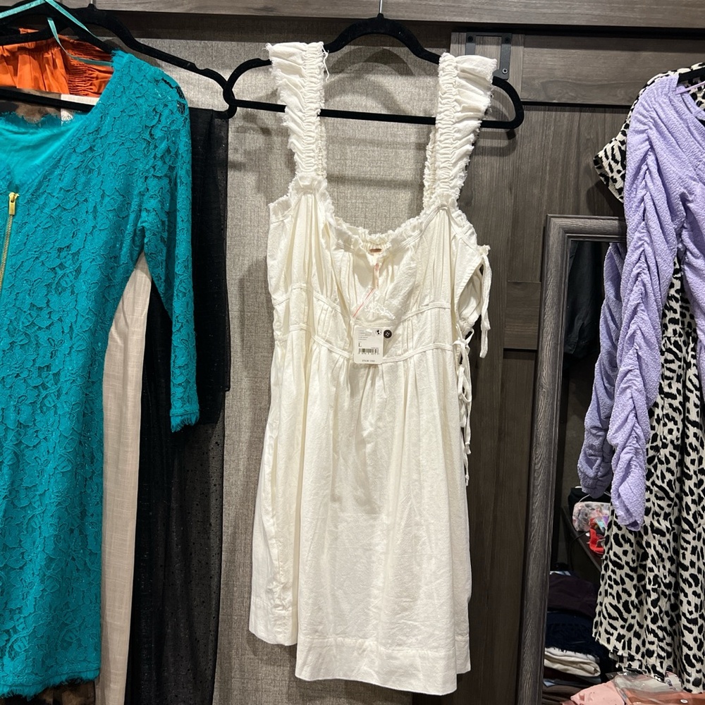 Free People White Sleeveless Dress